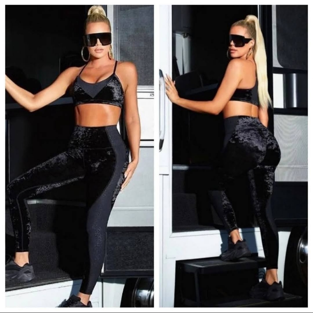 Good American Crushing It Leopard Velvet Bralette XS c